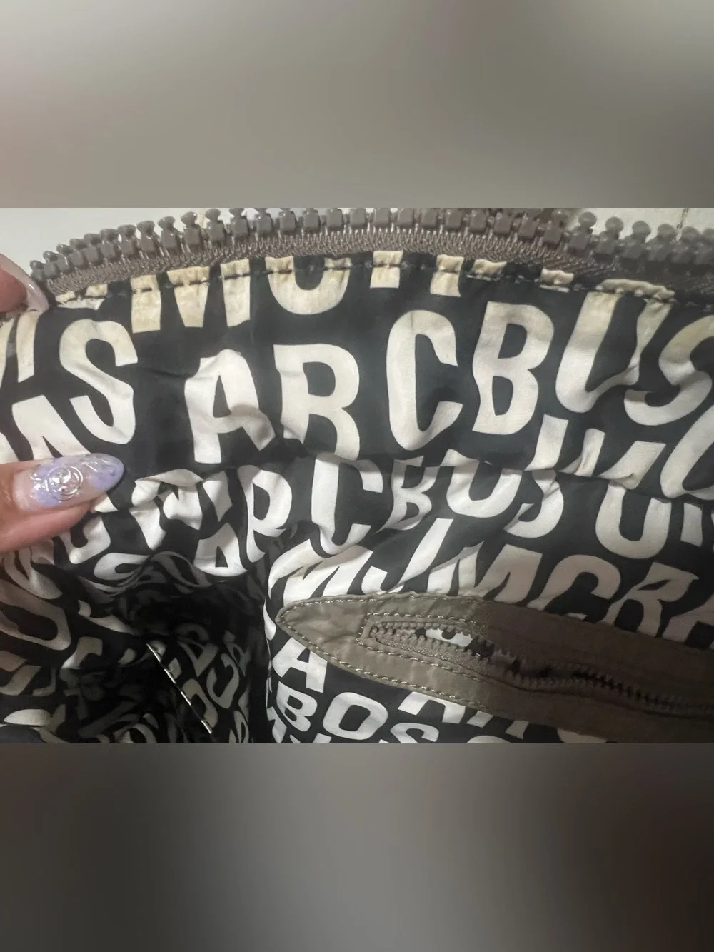 Marc Jacob’s Quilted Nylon Diaper Bag Tote Bag in Taupe color